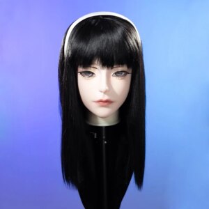 Customize Character Female/Girl Resin Kig Half Head /Full Head Anime Cosplay Japanese Cosplay OR Kigurumi Mask Wig, fake eyes