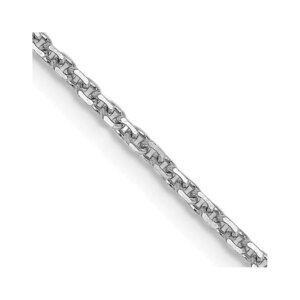 14K White Gold 18 inch 1.45mm Diamondcut Cable with Lobster Clasp Chain