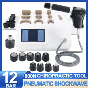 Professional Pneumatic Shockwave Therapy Machine 20 Probes For Pain Relief ED Treatment 12Bar Chiropractic Shock wave 2 in 1