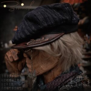 Niche Designer Handmade Beret Men’s American Retro Painter Hat Striped Women’s Amekaji Wear Hat