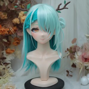 (NFD38–46)Customize Full Head With Lock Pretty Female/Girl Japanese Animego Character Kig Cosplay Kigurumi Mask Crossdress Doll