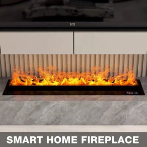 3D Electric Fireplace with Colorful Flame & Mist Steam Vapor Fireplace Smart Home Wall-Mounted/Tabletop, Decorative & Relaxing