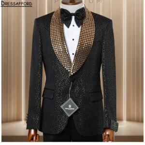 Black Square Diamonds Men Business Formal Occasion Tuxedos Grooms Wedding Party Prom Male Suit 2 Piece Set Blazer Pants