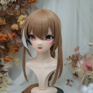 Customize Character Female/Girl Resin Kig Full Head With Lock Anime Cosplay Japanese Anime Kigurumi Mask