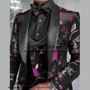 Elegant Man Formal Occasion Suit Single Breasted Wedding Groom Tuxedos Customized 3-Piece (Jacket Vest Pants) trajes para hombre