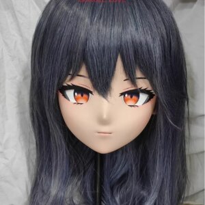 (GLA04035)Customize Character Resin Half Head Japanese Animego Cosplay Crossdressing Doll Anime Kigurumi Mask With Eyes And Wig
