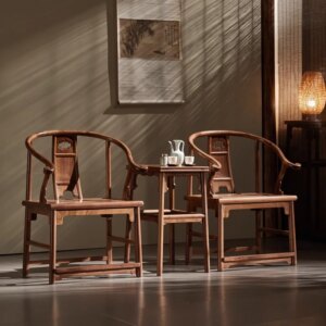 New Chinese Style Black Walnut Wood Coffe Table and Chair Solid Wooden Furniture