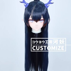 C-10150 Customize Full Head Resin Cartoon Cosplay Japanese Character Anime Role Play Crossdress Kigurumi Mask With Back Shell