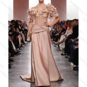Chic Short Sleeves Off The Shoulder A-Line High Slit Prom Dress Fashion Party Floor Length Lady High-end Formal Evening Gowns