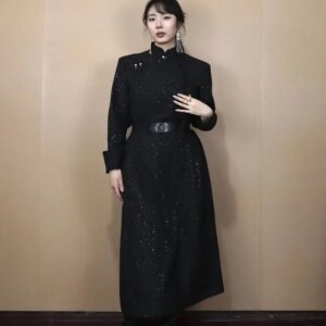 Starry Four-Color Mongolian Improved Women’s Long Sleeve Robe Chinese Style Graceful and Fashionable