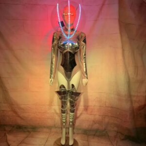 luxury dance performance Halloween Carnival astronaut adult sexy battery LED space suit women cosplay costume