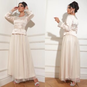Customized Evening Prom Satin Beading Formal A-line Square Neck Bespoke Occasion Gown Midi es