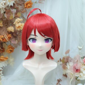Customize Character Female/Girl Resin Kig Full Head With Lock Anime Cosplay Japanese Anime Kigurumi Mask