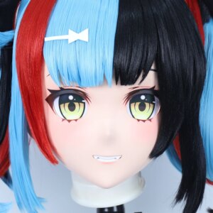 (C-16）Customize Character Resin Full Head With Back Shell Japanese Animego Cosplay Crossdressing Anime Kigurumi Mask With Lock