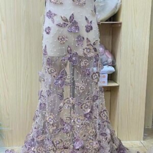 Luxury African 3D Flower Sequins Lace Fabric 2025 High Quality Beaded Embroidery French Nigerian Lace Fabric For Wedding Sewing