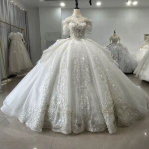 Vestidos Novias Boda Sweetheart Off Shoulder Lace Up Back Wedding Dress Beading Sequined Embroidery Ball Gown Bridal Dress