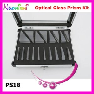 PS18 Ophthalmic Glass Prism Bars Kit Set With Aluminum Glass-cover Case Packed