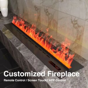 3D Illusion Electric Fireplace, RGB Flame + Fog Simulation, Energy Efficient, Vapor Fireplace Child/Pet Safe, Perfect Gift Idea