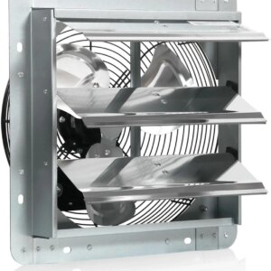 KEN BROWN 12 Inch Exhaust Fan Wall Mounted,Automatic Aluminum Shutter,High Speed 1800CFM,Vent fan for Commercial,Greenhouse,