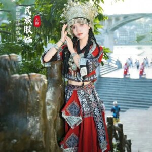 Guizhou Miao Village Miao Ethnic Clothing Female Yunnan Dong Ethnic Minority Clothing Yao and Tujia Ethnic Dance Clothing Perfor