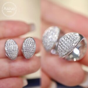 Aazuo Hot sale 18K White Gold Yellow Gold Real Diamonds 0.54ct Classic Hook Earring Gift For Women Engagement Dinner Party Au750