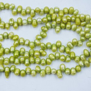 24pcs 5-6mm DANCING TEARDROP FRESHWATER PEARL BEADS 15″