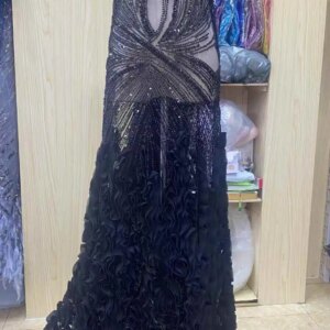 2025 French Beads Sequins Lace 5 Yards Latest 3D African Nigerian Tulle Laces Fabric High Quality Embroidered Lace For Bridal