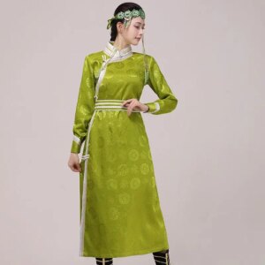 Dance Costume Ethnic Mongolian Daily Life Robe Long Female Casual Clothes