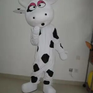 New Adult Best Sale Lovely Little Dotted COW Animal Cartoon Mascot Costume Christmas Fancy Dress Halloween Mascot Costume