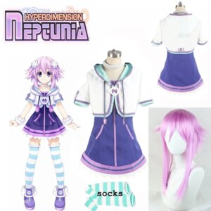 Hyperdimension Neptunia Neptune Cosplay Costume Halloween Uniform Outfit Coat+Skirt+Nekc+Socks+hair For Girls Halloween 2025