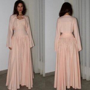 Customized Jersey Beading Draped A-line O-Neck Bespoke Occasion Gown Midi es Saudi Arabia