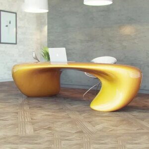 FG-4629 Modern Table luxury Reception Office Desk L Shape Factory Service Customized front luxury desks Reception