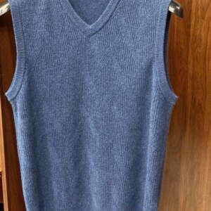 Classic selection cashmere solid color casual all-match V-neck jacquard waistcoat for men