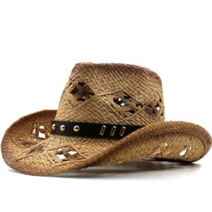 Simple breathable outdoor travel men and women sunshade sunscreen large eaves cool cowboy hat top