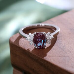 Provence  Luxury wedding Ring KGold Cushion cut Lab Gemstone DEF/VS Lab Diamonds Side Stone Engagement band Classic Ring Custom