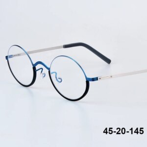 Patented Design Fashion Round Small Size Titanium Glasses Frame Men Women Screwless Ultralight Eyeglasses Colorful Eyewear Gafas