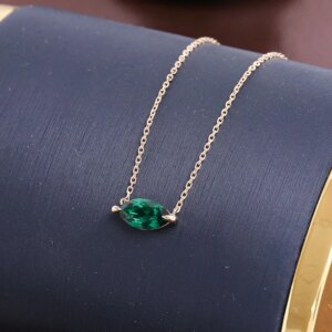 Provence 18/14/10K Solid Gold Marquise Cut Lab Grown Zambian With Solitaire Pendent For Woman Classic Jewelry Customized Gift