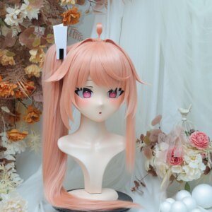 Customize Character Female/Girl Resin Kig Full Head With Lock Anime Cosplay Japanese Anime Kigurumi Mask