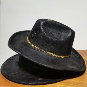 top cowboy hat personality curling style street dance men and women handmade burnt hats