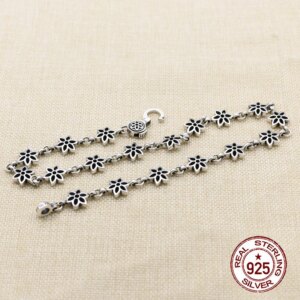 S925 sterling silver necklace with six starred cherry blossom hollowed out minimalist hip-hop personality fashion accessory