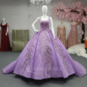 Princess Quinceanera Dresses Spaghetti Straps Customized Beading Crystal Sweet 16 Dress Ball Gown vestidos de 15 quinceañera