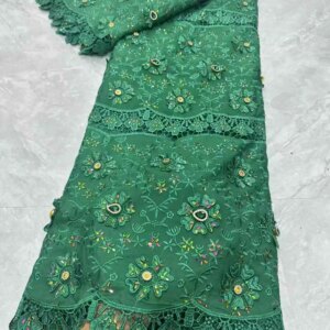 Nigerian Chiffon Stones Lace Fabric 2025 High Quality 5 Yards African Beaded Lace Fabric For Bridal Elegant Evening Prom Dress