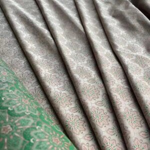 Silk Rayon Blended Brocade Song Dynasty Green Flower Treasure  42momme New Chinese Coat Vest Bed Cover Cloth Fabric