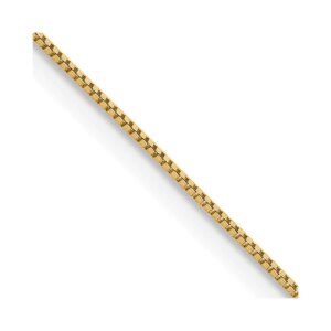 14K 16 inch Carded.5mm Box Link with Spring Ring Clasp Chain