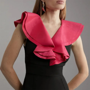 CustomizedPleat Ruched Straight V-neck Midi Dresses Bespoke Occasion Dresses Sizes Available High