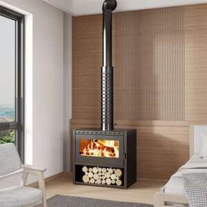 ZHUWEI Custom Modern Steel Fireplace/BBQ Hybrid Freestanding for Resort Restaurants for Apartment & Hotel Use