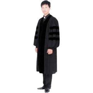 Christian Priest Uniform British Academic Robe Graduation Church Men Spring 1.2KG Black