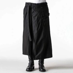 YOJI OOAK left and right asymmetrical casual pants with one more piece of cotton, loose design, straight leg casual pants for me