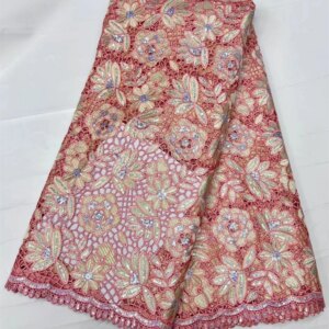 Hot sale African Water Soluble Fabric 5Yards 2024 High Quality French Nigerian Guipure Cord Lace For Women Dress Wedding Party