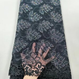 African Lace Fabric 2025 Stones Organza Embroidery Groom Nigerian Bridal High Quality French Tulle Lace Fabric For Dress W515-1
